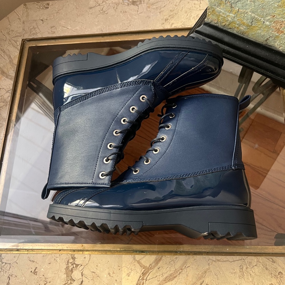Navy Blue Weather Boots